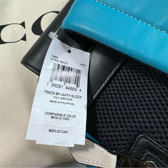 Coach Track Mens Backpack Colorblock W/Stamp Leather Drawstring Pockets Laptop - Picture 12 of 12